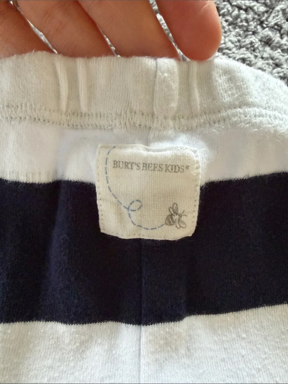 Burt’s Bees Kids Navy and White Striped Pajama Set